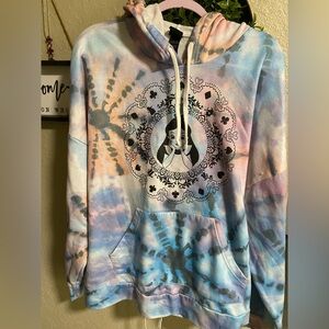 Tie-Dye Hoodie with Graphic Design